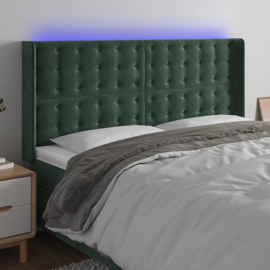 Hoofdbord Led Fluweel 183 x 16 x 118/128 cm
