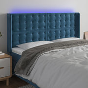Hoofdbord fluweel blauw 183x16x118/128 cm led