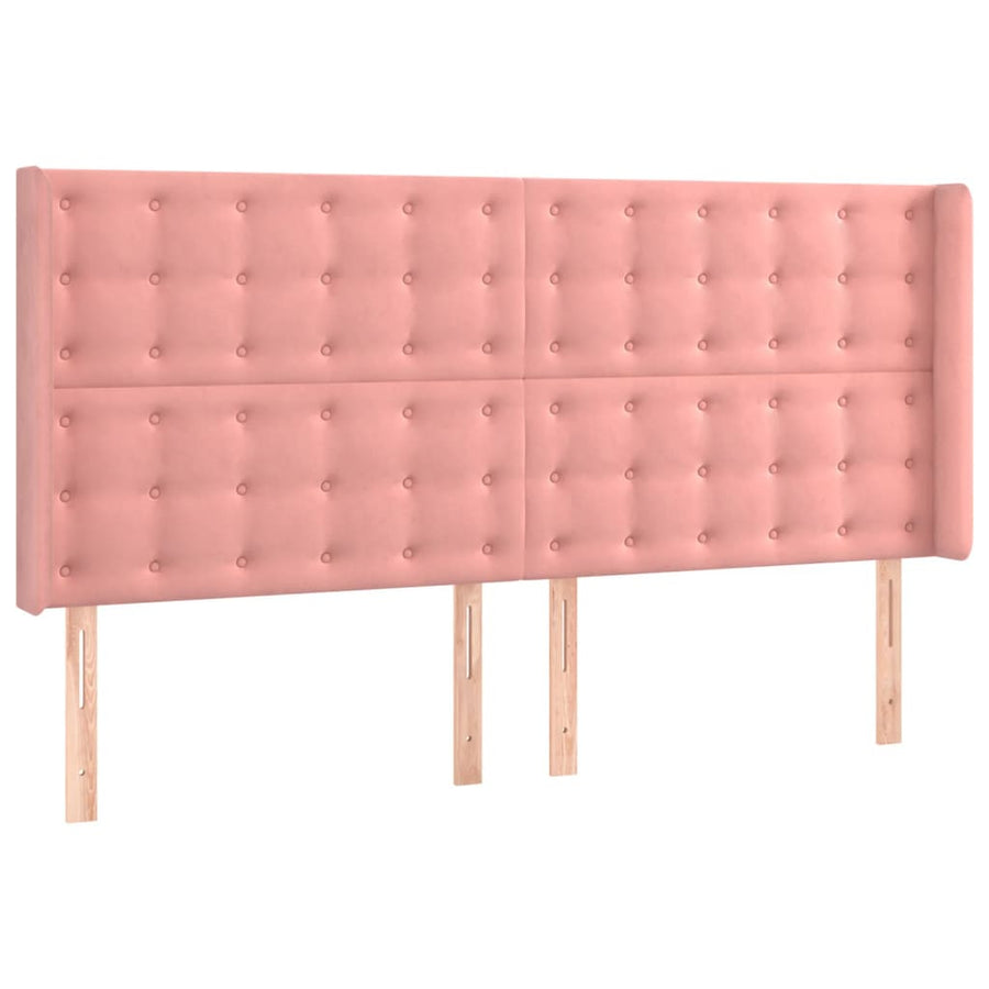 Hoofdbord Led 183X16X118/128 Cm Fluweel Roze 183 x 16 x 118/128 cm
