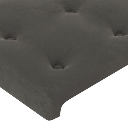 Hoofdbord Led Fluweel 203 x 16 x 118/128 cm Donkergrijs