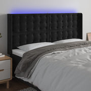 Headboard LED 203x16x118/128 cm velvet black