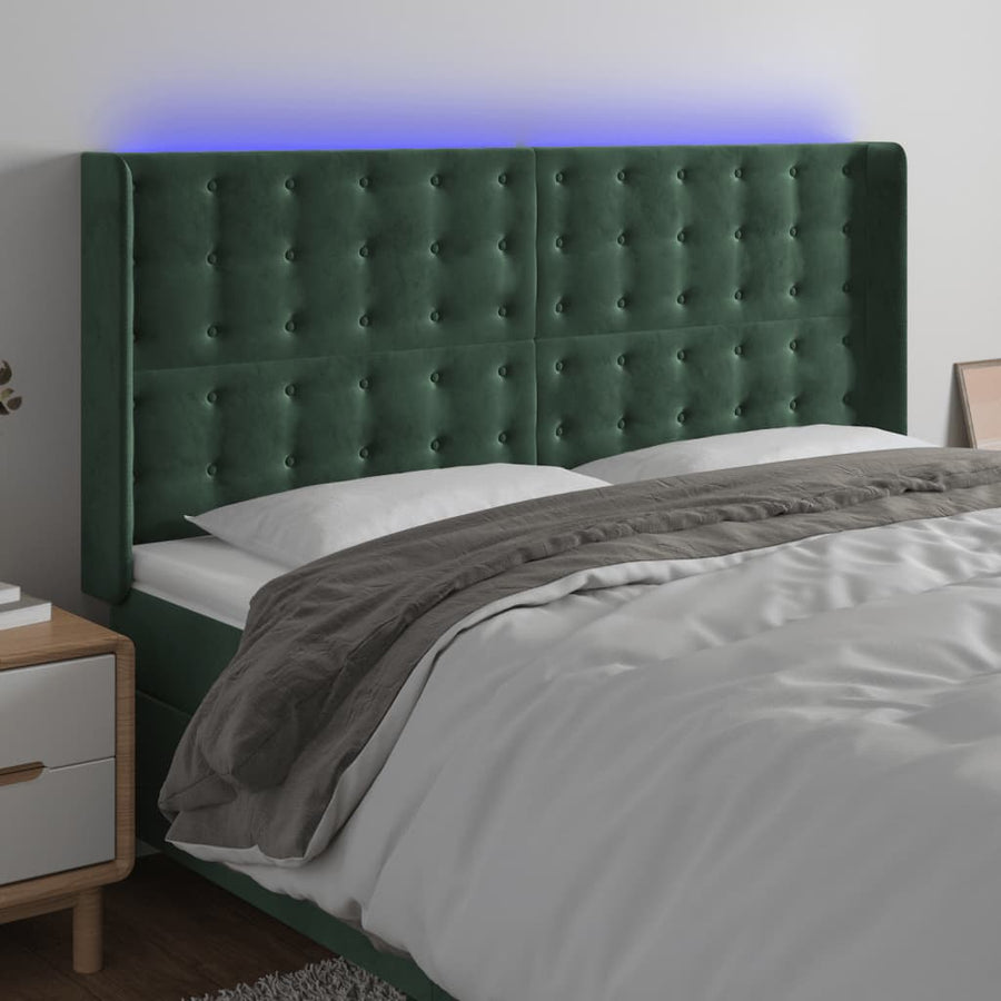 Hoofdbord Led Fluweel 203 x 16 x 118/128 cm
