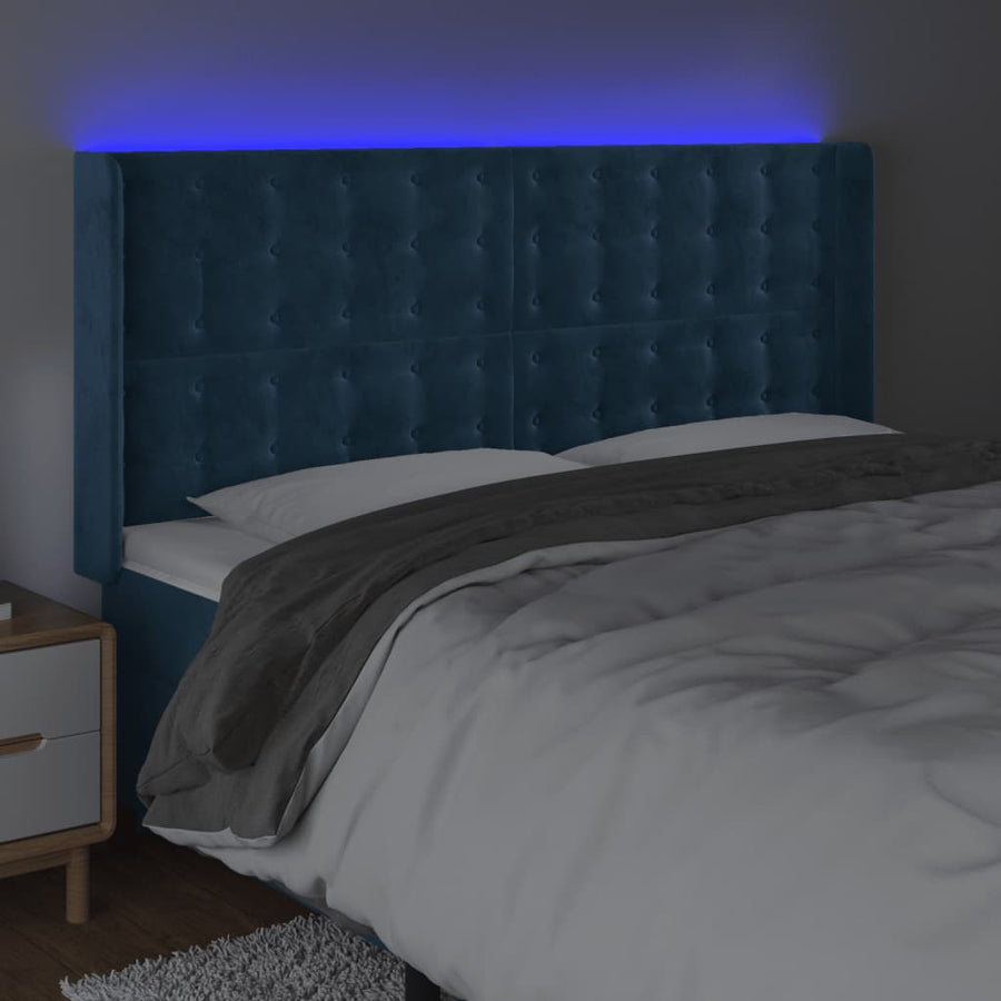 Hoofdbord Led Fluweel 203 x 16 x 118/128 cm
