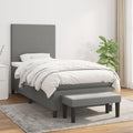 Boxspring met matras stof donkergrijs 80x200 cm