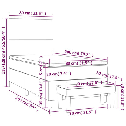 Boxspring Met Matras Stof Zwart 80 x 200 cm Effen ontwerp