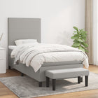 Boxspring Met Matras Stof Lichtgrijs 90 x 190 cm Effen ontwerp