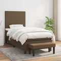 Boxspring met matras stof donkerbruin 90x190 cm