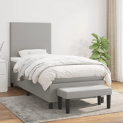 Boxspring met matras 90x200 cm lichtgrijs stof