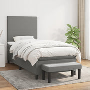 Boxspring 90x200 cm donkergrijs met matras