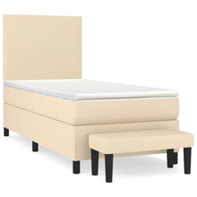 Boxspring Met Matras Stof Kleurig Crème 90 x 200 cm Effen ontwerp