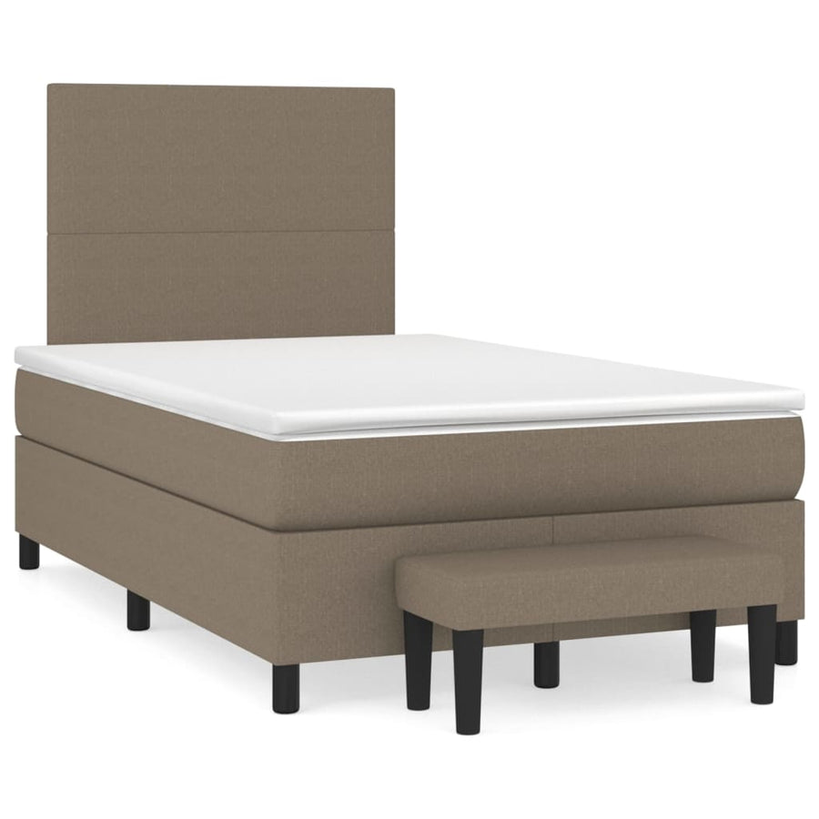 Boxspring Met Matras Stof Taupe 120 x 200 cm Effen ontwerp