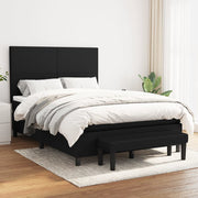 Boxspring met matras 140x200 cm zwart stof