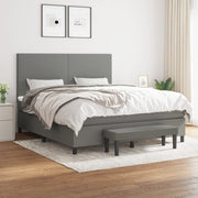 Boxspring met matras 160x200 cm donkergrijs