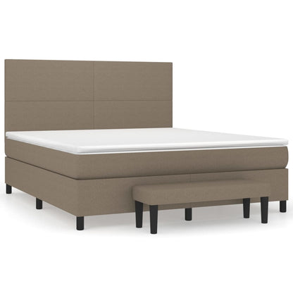 Boxspring Met Matras Stof Taupe 160 x 200 cm Effen ontwerp
