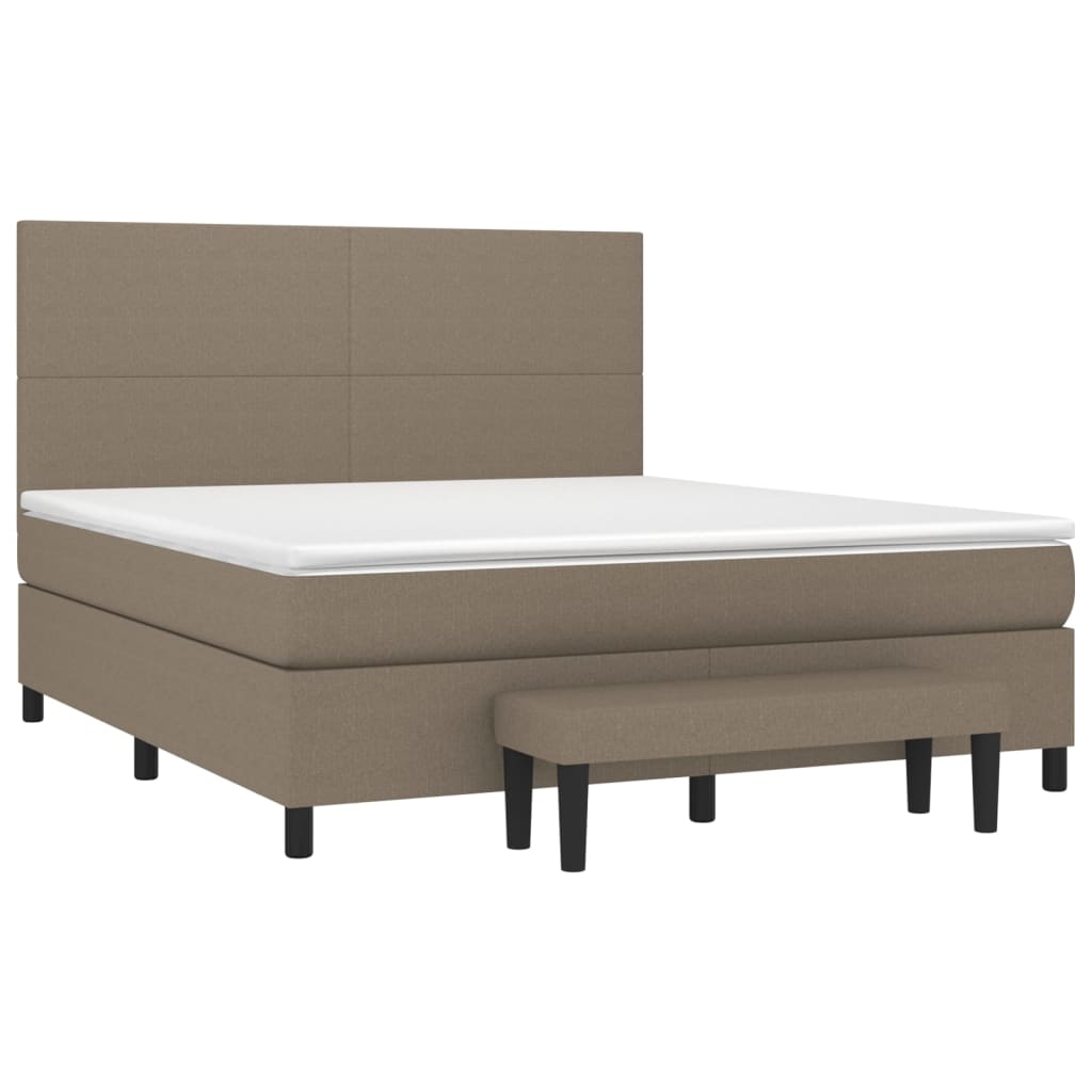 Boxspring Met Matras Stof Taupe 160 x 200 cm Effen ontwerp