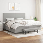 Boxspring met matras lichtgrijs 200x200 cm