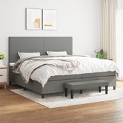 Boxspring met matras donkergrijs 200x200 cm