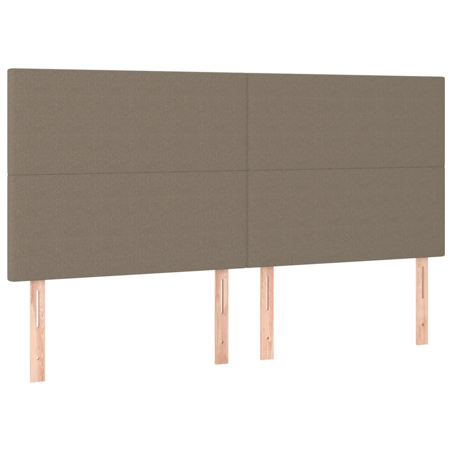 Boxspring Met Matras Stof Taupe 200X200 Cm Taupe 200 x 200 cm Effen ontwerp