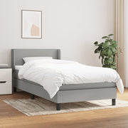 Boxspring 90x190 cm lichtgrijs met pocketvering matras