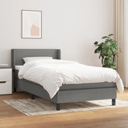 Boxspring met matras 100x200 cm donkergrijs