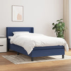 Boxspring Met Matras Stof Blauw 100 x 200 cm Effen ontwerp