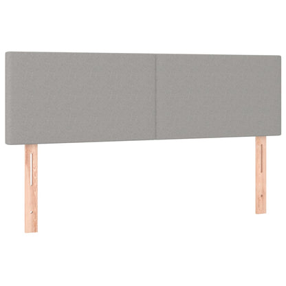 Boxspring Met Matras Stof Lichtgrijs 140 x 190 cm Effen ontwerp