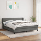 Boxspring Met Matras Stof Donkergrijs 160 x 200 cm Effen ontwerp