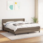 Boxspring Met Matras Stof Taupe 160 x 200 cm Effen ontwerp