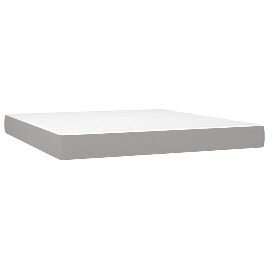 Boxspring Met Matras Stof Lichtgrijs 180 x 200 cm Effen ontwerp