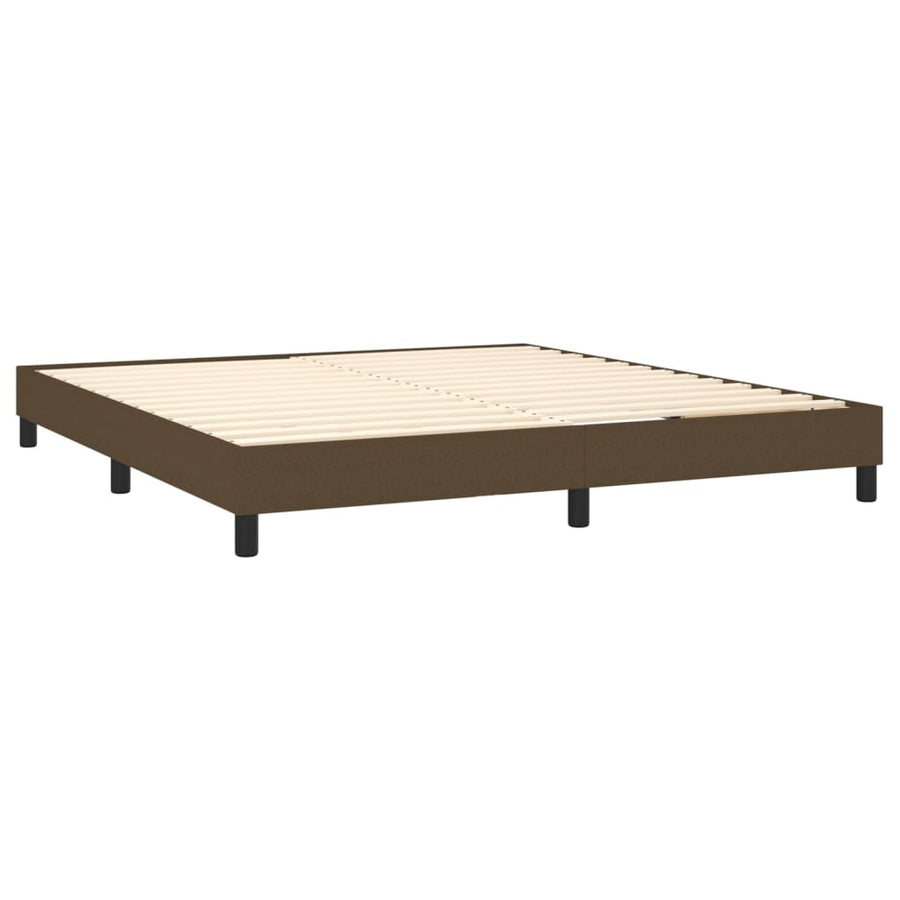 Boxspring Met Matras Stof 180 x 200 cm Donkerbruin