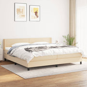 Boxspring 200x200 cm stof crèmekleurig