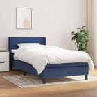 Boxspring Met Matras Stof Blauw 90 x 190 cm Effen met spijkers