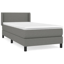 Boxspring Met Matras Stof Donkergrijs 90 x 200 cm Effen met spijkers