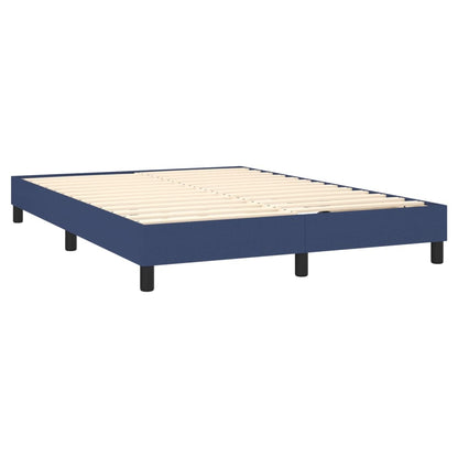 Boxspring Met Matras Stof Blauw 140 x 200 cm Effen met spijkers