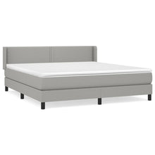 Boxspring Met Matras Stof Lichtgrijs 180 x 200 cm Effen met spijkers