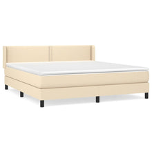 Boxspring Met Matras Stof Kleurig Crème 180 x 200 cm Effen met spijkers