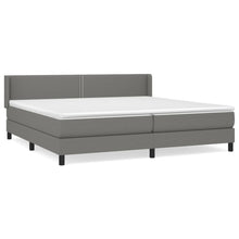 Boxspring Met Matras Stof Donkergrijs 200 x 200 cm Effen met spijkers