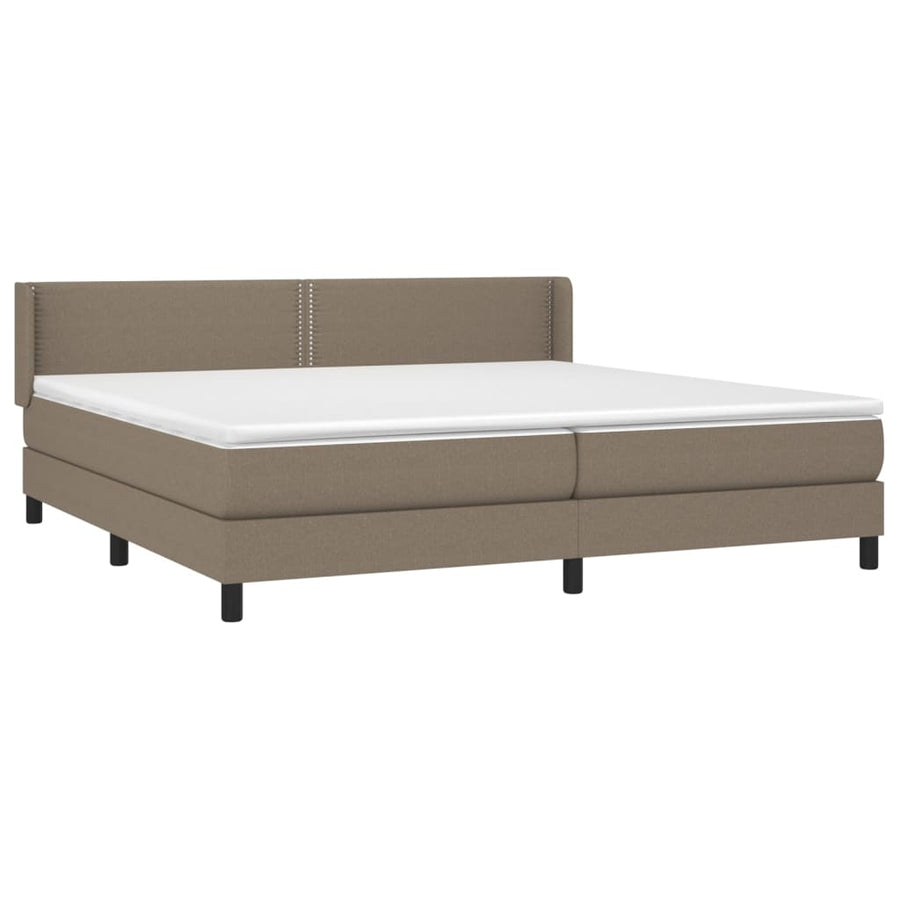 Boxspring met matras stof taupe 200x200 cm 200 x 200 cm Taupe