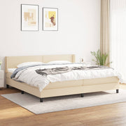 Boxspring met matras 200x200 cm crèmekleurig