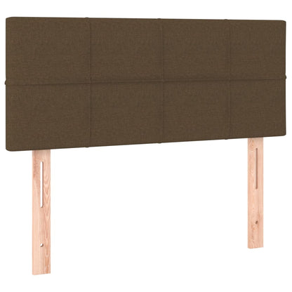 Boxspring Met Matras Stof Donkerbruin 80 x 200 cm Blok met vierkanten