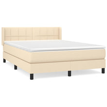 Boxspring met matras stof crèmekleurig 140x190 cm 140 x 190 cm Crème