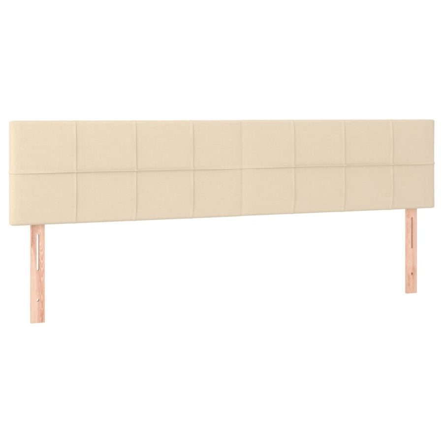 Boxspring met matras stof crèmekleurig 200x200 cm 200 x 200 cm Blok met vierkanten