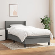 Boxspring 90x190 cm donkergrijs met pocketvering matras