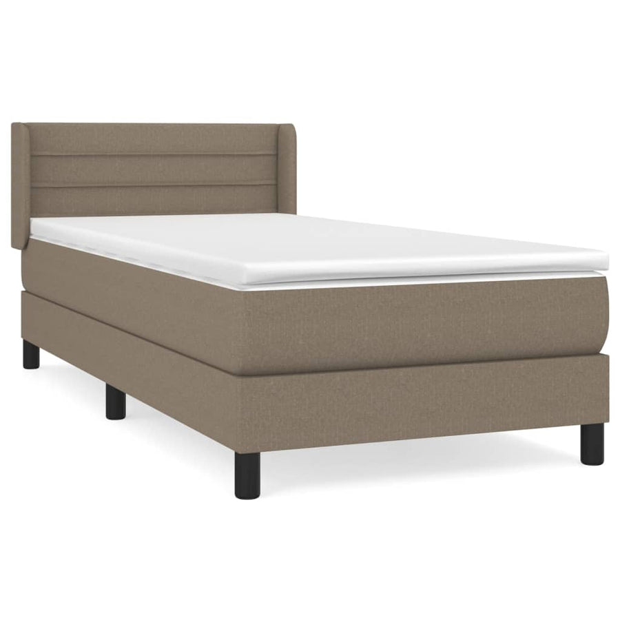 Boxspring met matras stof taupe 90x200 cm 90 x 200 cm Taupe