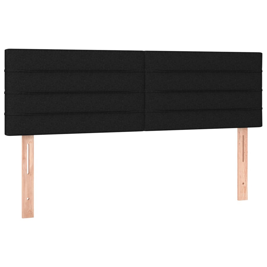 Boxspring Met Matras Stof Zwart 140 x 190 cm Horizontale strepen