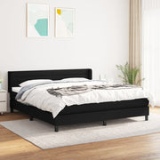 Box spring with mattress black fabric 160x200 cm