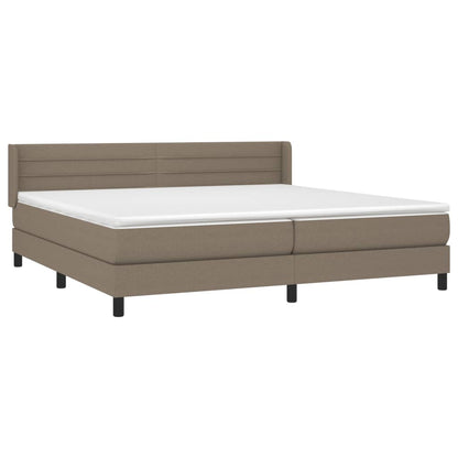 Boxspring met matras stof taupe 200x200 cm 200 x 200 cm Taupe