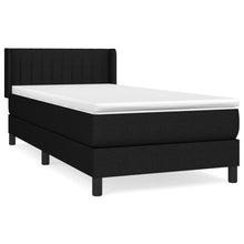 Boxspring Met Matras Stof Zwart 90 x 190 cm Verticale strepen