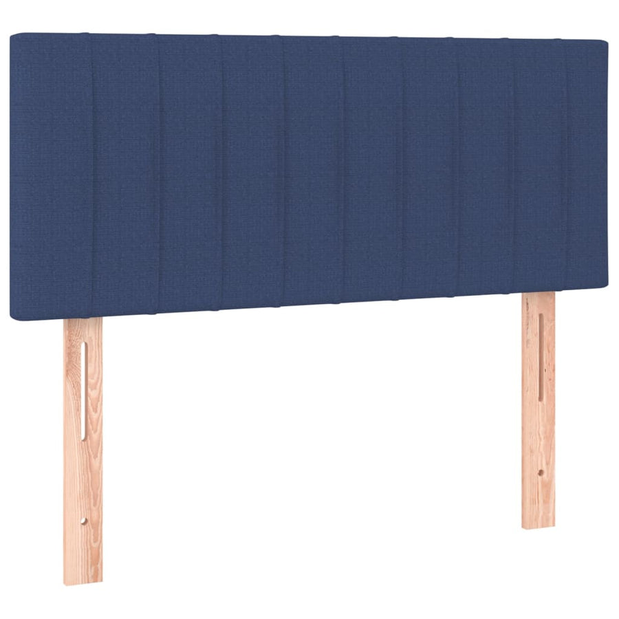 Boxspring Met Matras Stof Blauw 90 x 190 cm Verticale strepen