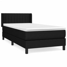 Boxspring Met Matras Stof Zwart 90 x 200 cm Verticale strepen
